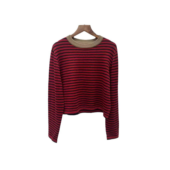 Dame Stribet Pullover med elegant Rundhalsudskæring og høj pasform Stilla