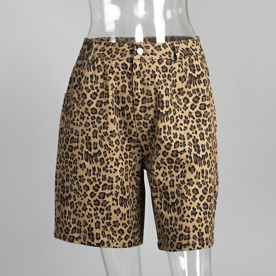 Dame leopardmønster shorts Stilla