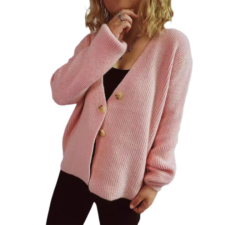 Damer hyggelig cardigan med store knapper og struktureret design Stilla