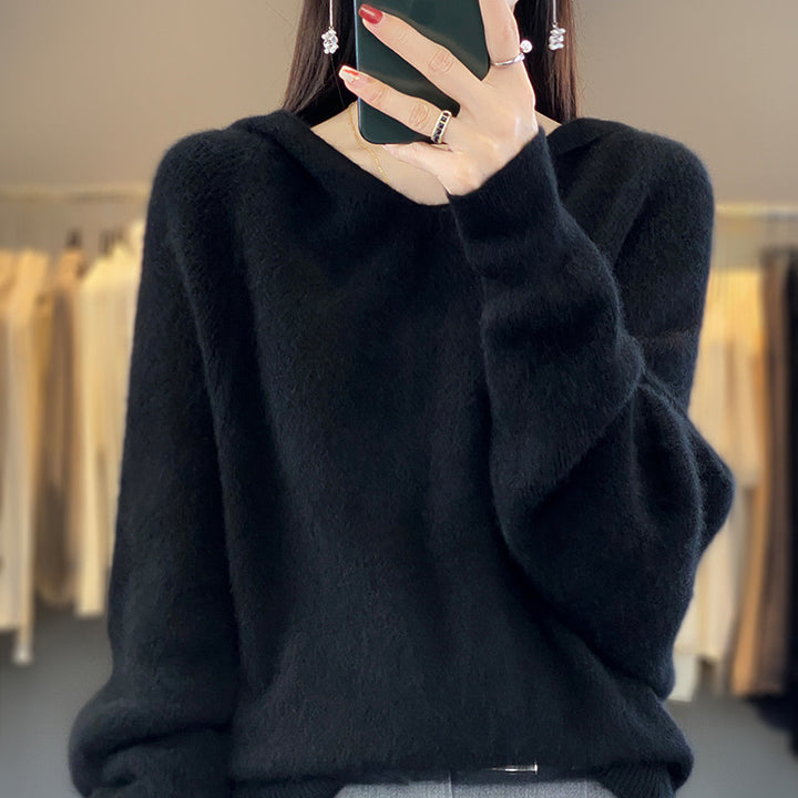Kvinders afslappede sweater med voluminøse ærmer og V-hals Stilla