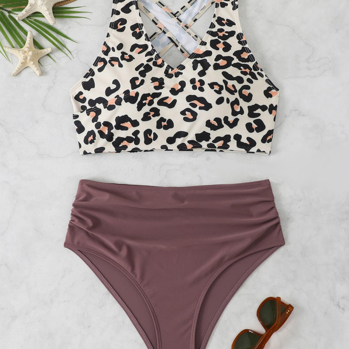 Dame Sporty Bikini-sæt med moderigtigt Leo-design Skovae