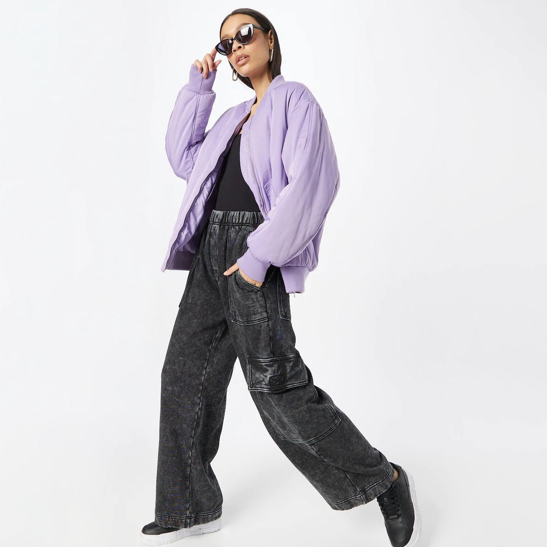 Kvinder Casual Cargo Jeans med Bred Snit Stilla
