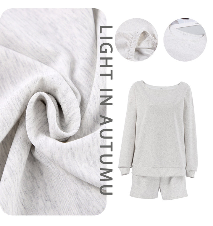 Damer Sporty sæt bestående af oversized sweatshirt og shorts med bredtalje Stilla