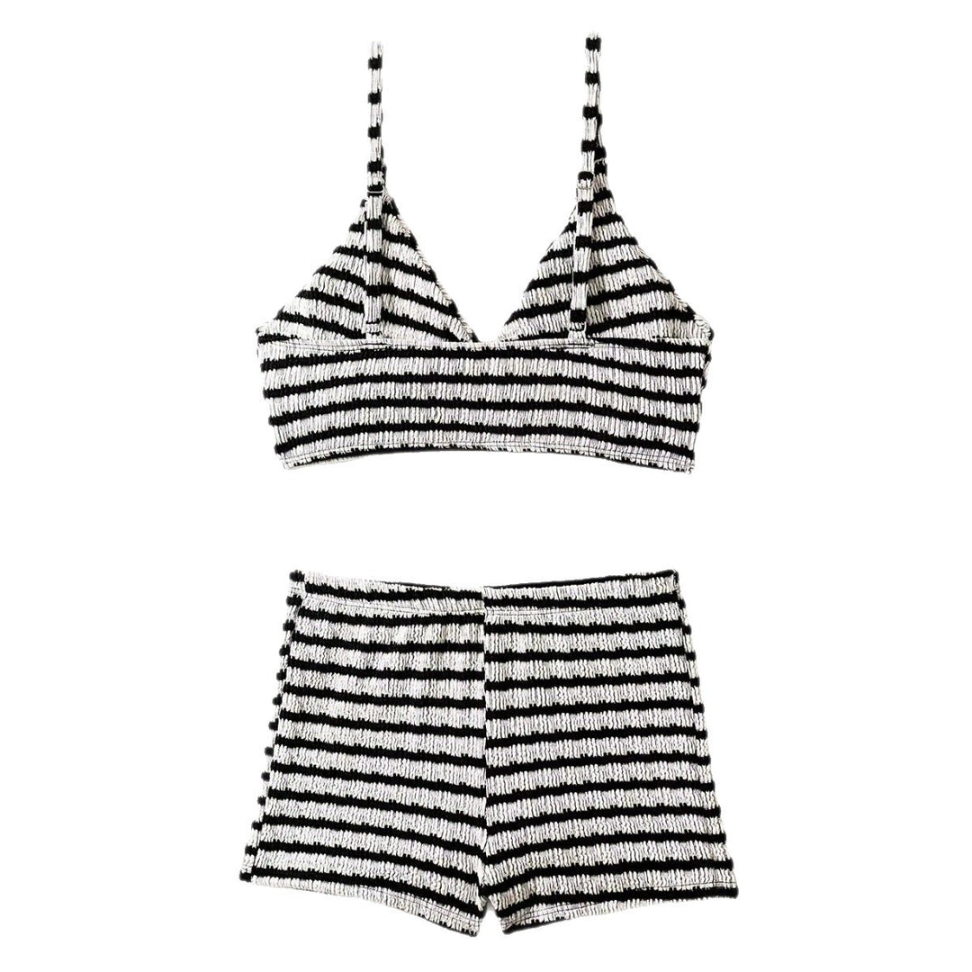 Dame Crop-Bikini Top med High-Waist Shorts Skovae