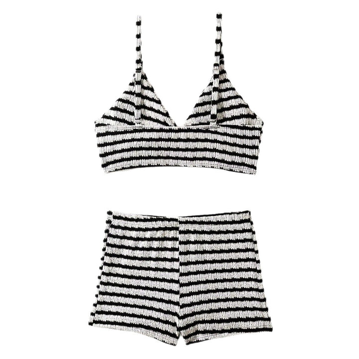 Dame Crop-Bikini Top med High-Waist Shorts Skovae