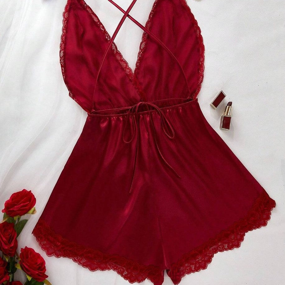 Dame Spids Satin Overall Stilla