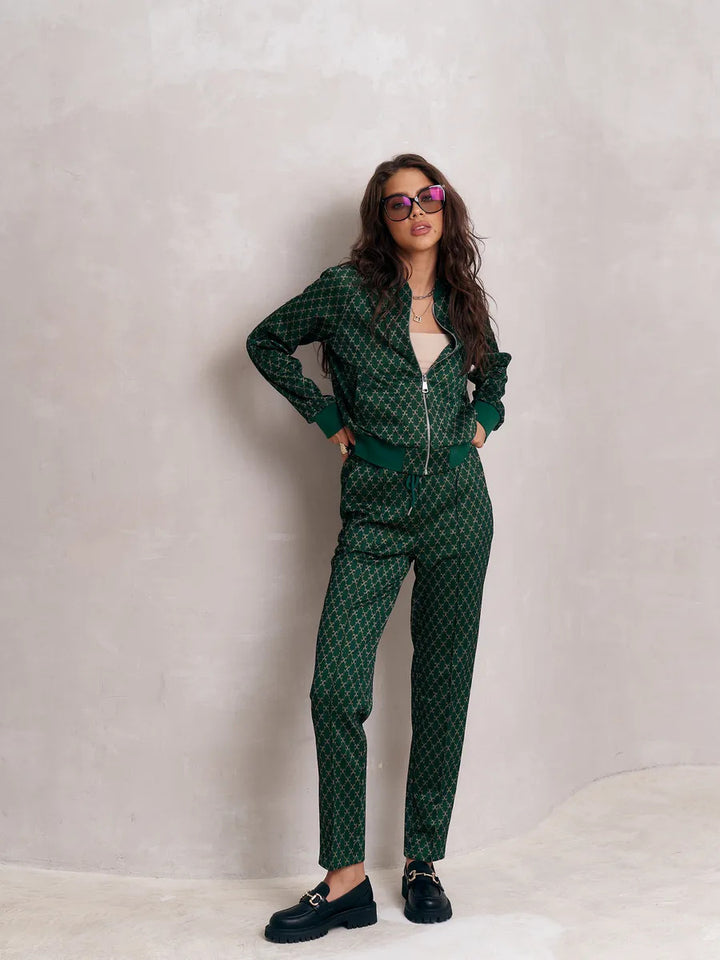 Kvinders sporty loungewear sæt med hættejakke og løse joggingbukser Skovae