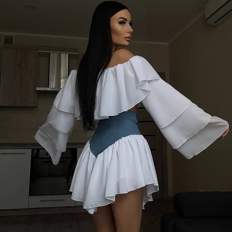 Dame Off-Shoulder Rüschenkjole Stilla