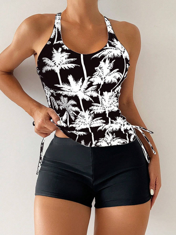 Dame Sports Tankini-sæt med justerbare sidesnore Skovae