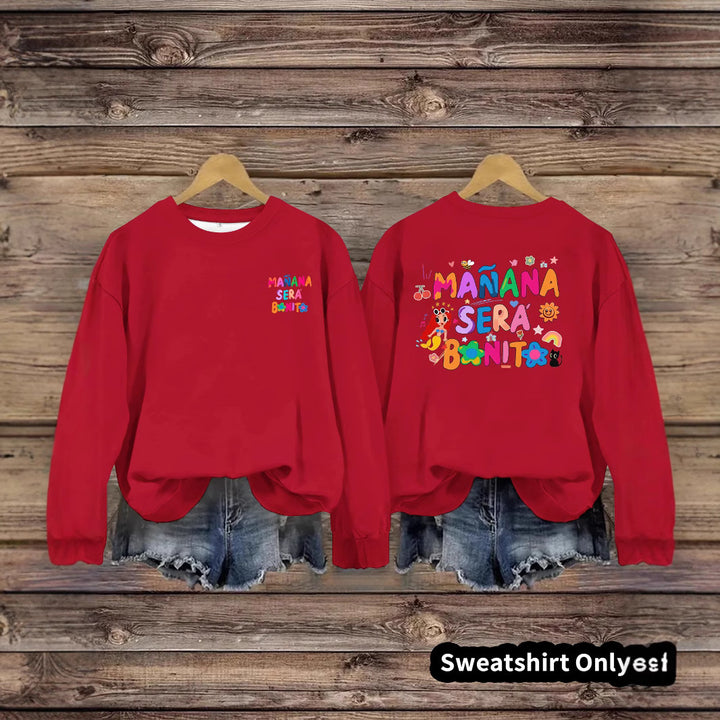 Kvinders sweatshirt med legende farverig print og afslappet pasform Stilla