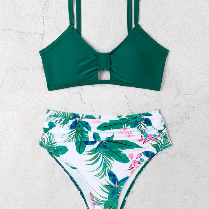 Dame Højtaljede Blomster Bikini Sæt Stilla