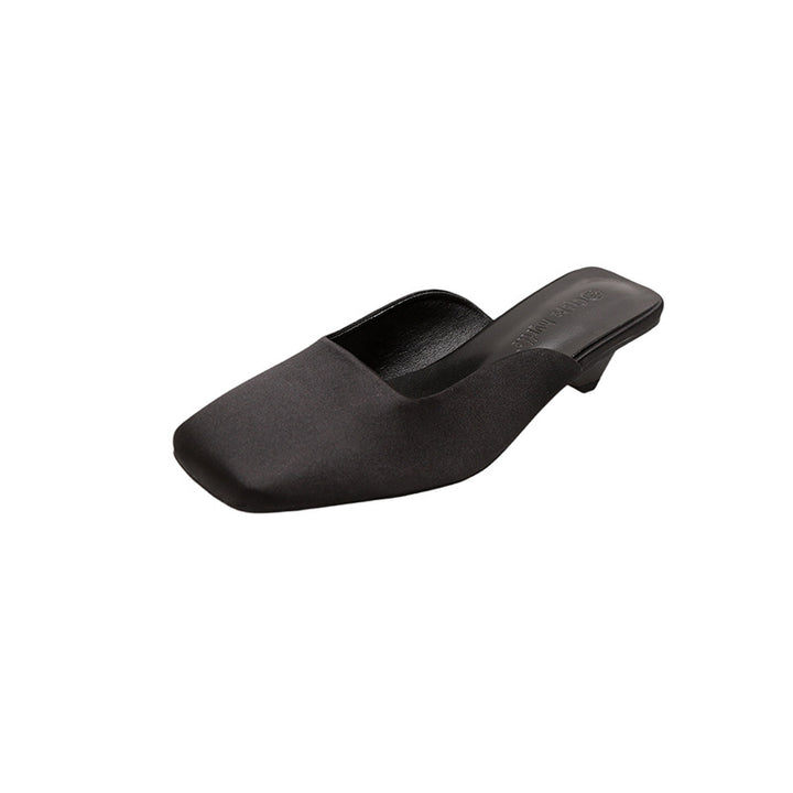 Dame elegante Sling-Mules med højkvalitets satin-overdel og trendy firkantet tå-design Stilla