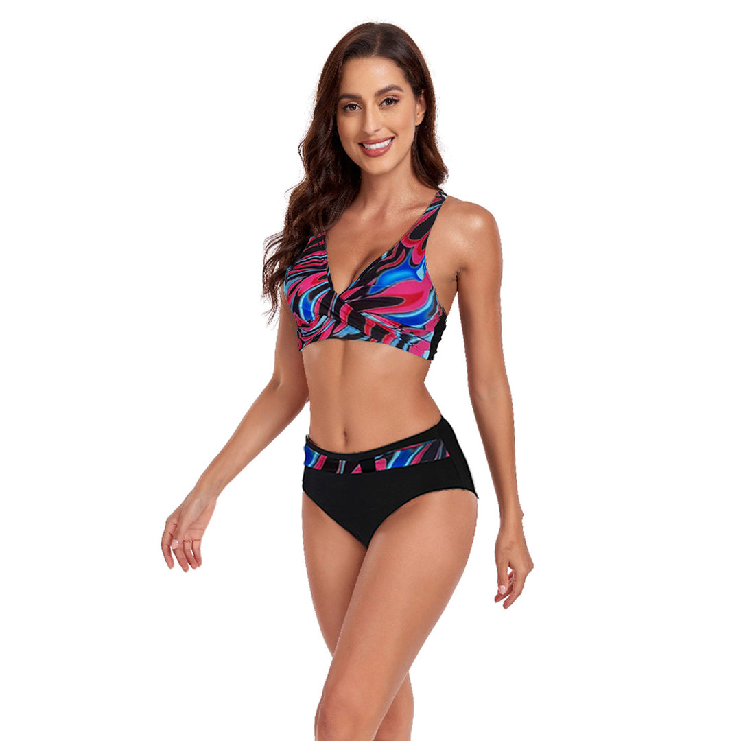 Dame Sportsligt Bikini-Sæt med trendet snit og moderne grafikdesign Skovae