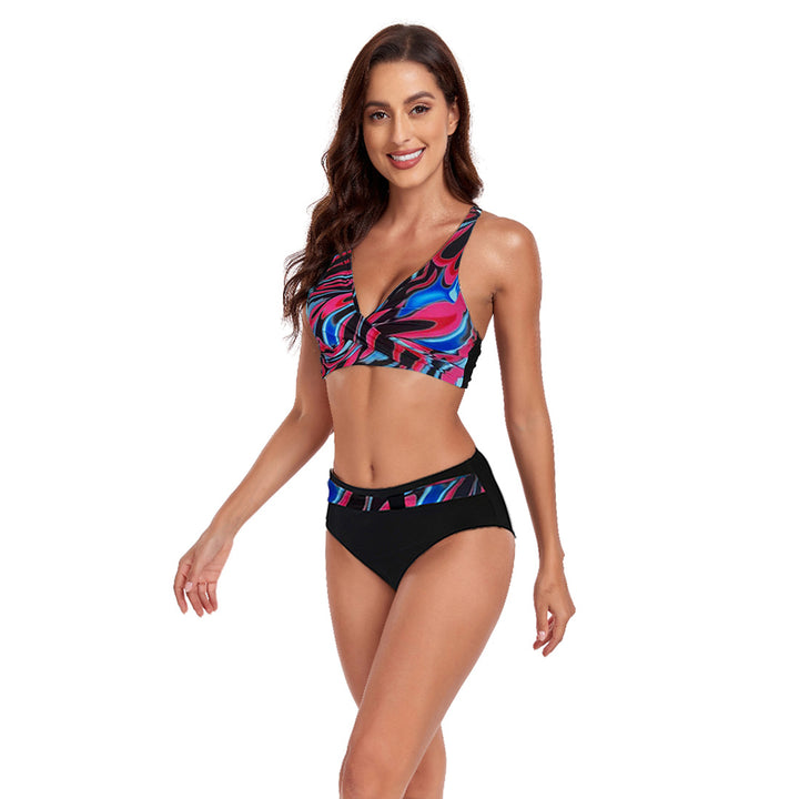 Dame Sportsligt Bikini-Sæt med trendet snit og moderne grafikdesign Skovae