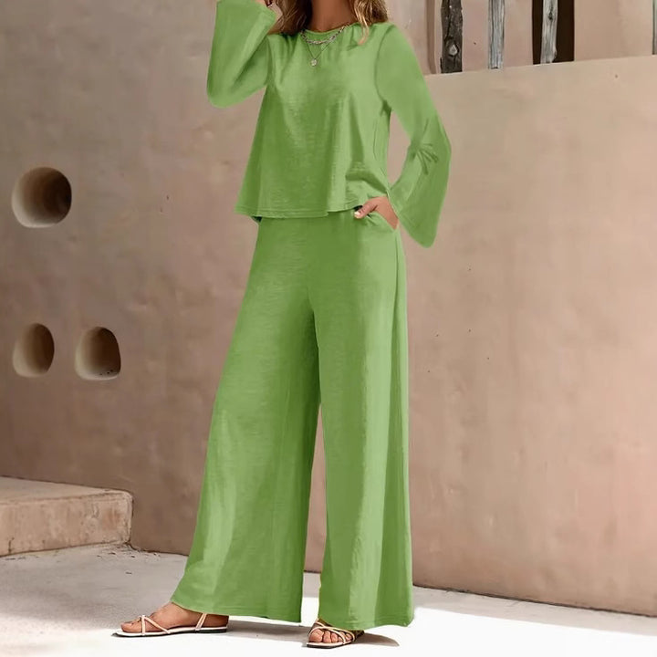Dame afslappet oversize loungewear sæt med lange ærmer og bred pasform Stilla