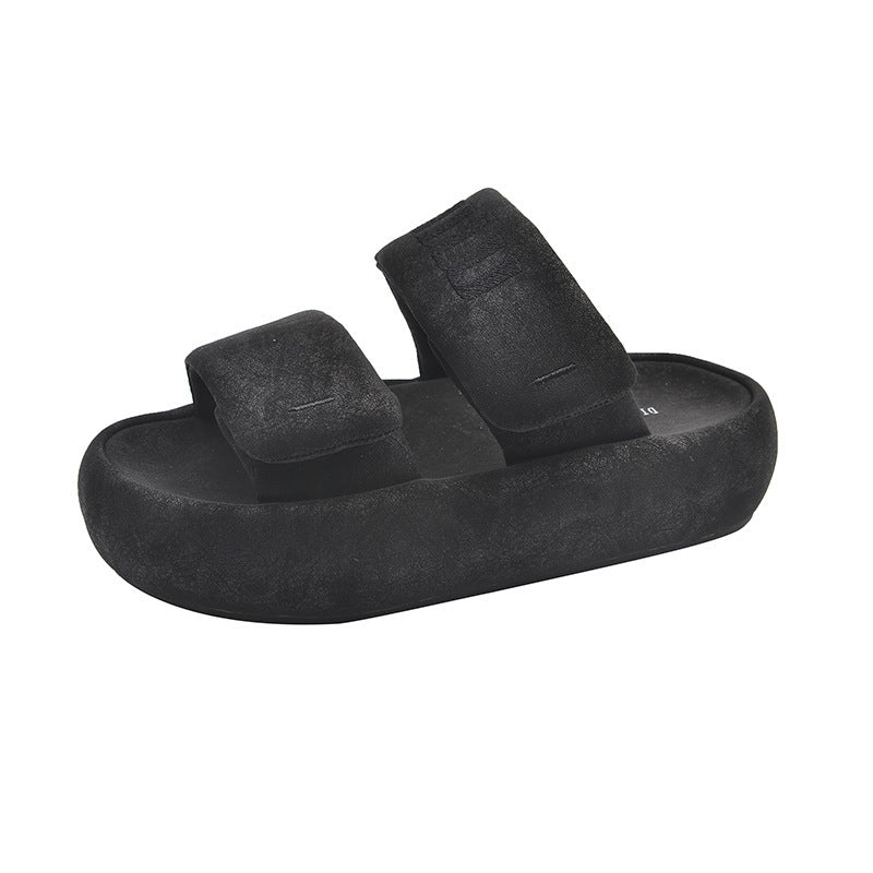 Femme Let Slip-On Slide Sandaler med justerbare Remme Stilla