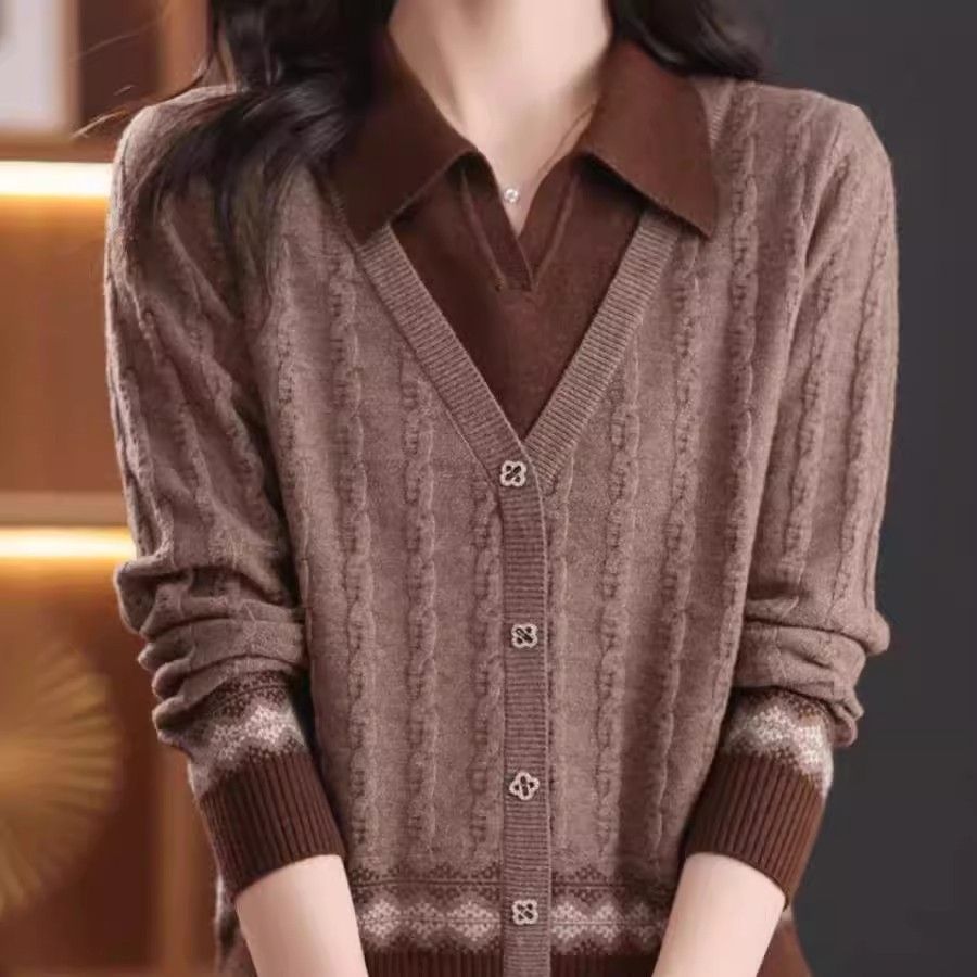 Kvinder elegant cardigan med V-hals Stilla