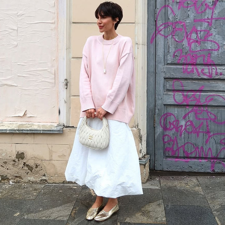 Damer Casual Oversized Pullover med Rundhals og afslappet pasform Stilla