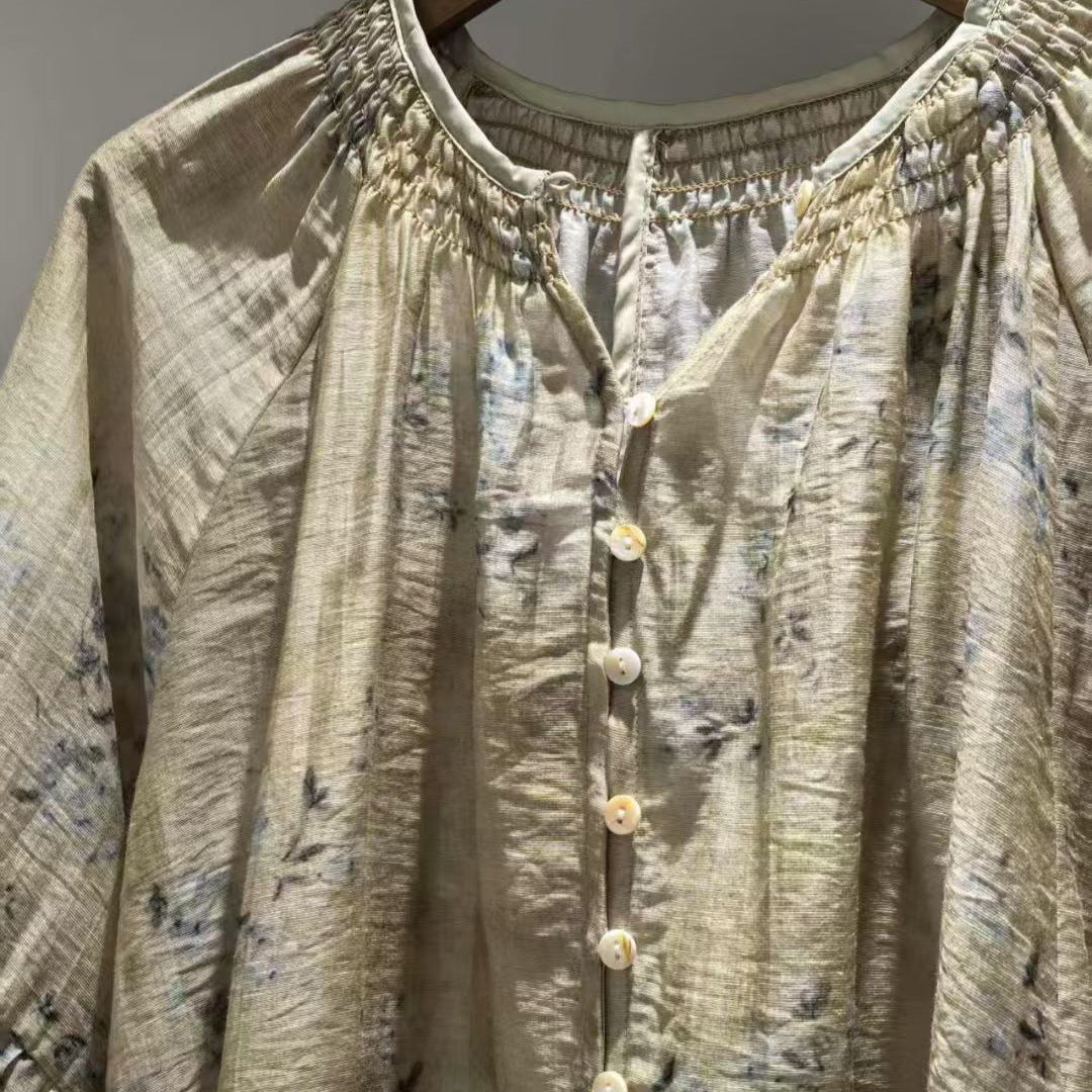 Femme Elegante Rynket Hals Tunika Kjole Stilla