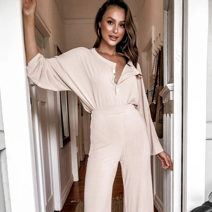 Dame Elegant og Casual Lounge Set med Loose Fit Skovae