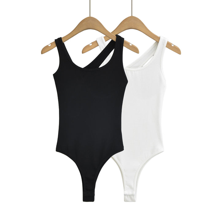 Dame Sporty bodysuit med asymmetrisk strop-design og høj kvalitets strækmateriale Stilla