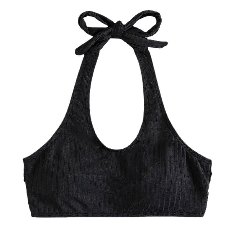 Dame Sporty Crop-Top BH med struktureret ribdesign Stilla