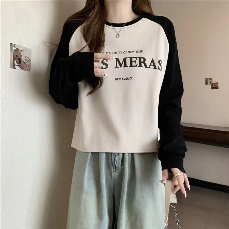 Femme Trendy Grafik Crop Sweatshirt Stilla