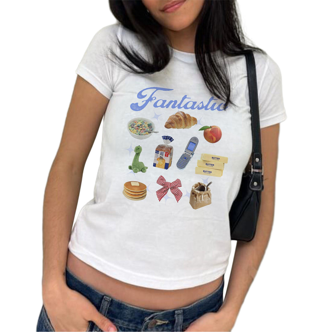 Dame T-shirt med dekoreret hjerte-motiv Skovae
