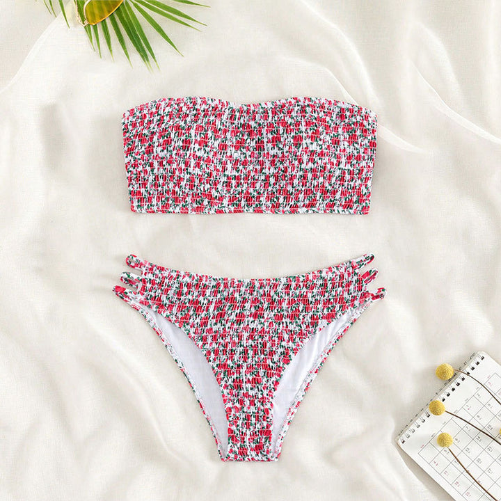 Dame Bandeau-bikini med raffineret knudedesign Skovae
