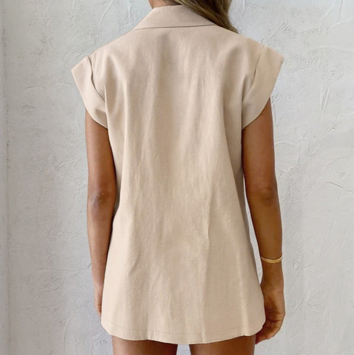 Dame elegant kort blazer sæt med smal pasform Stilla
