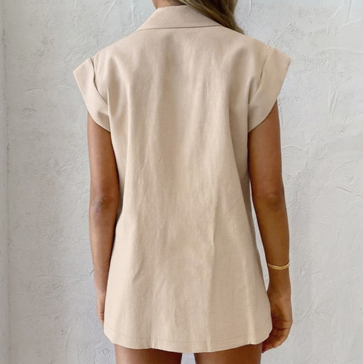 Dame elegant kort blazer sæt med smal pasform Stilla