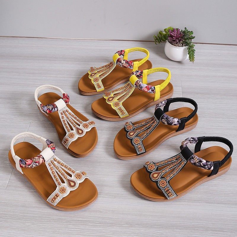 Dame sandaler med komfortabelt gummifodseng og elegant dekorativt design Stilla