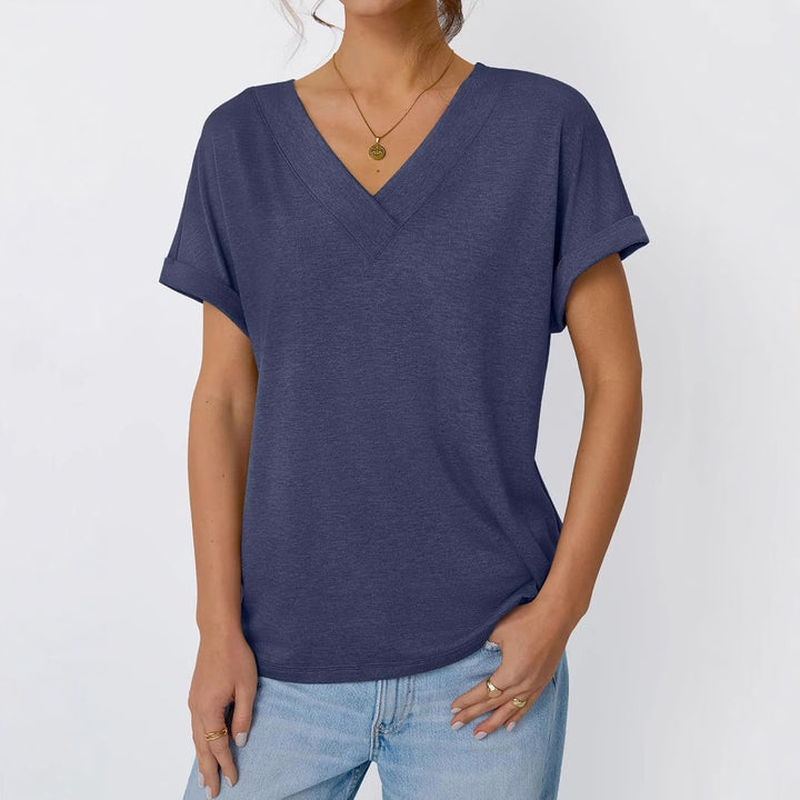 Dame Relaxed Fit V-Hals T-Shirt Stilla