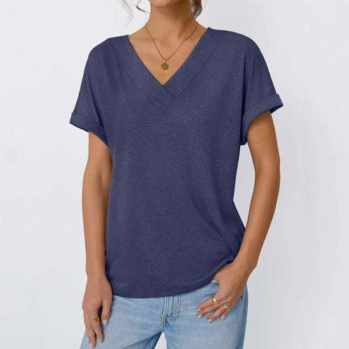 Dame Relaxed Fit V-Hals T-Shirt Stilla