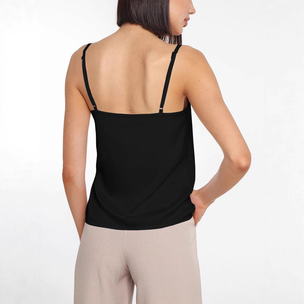 Dame tanktop med elegant skæring og moderne skrift Skovae