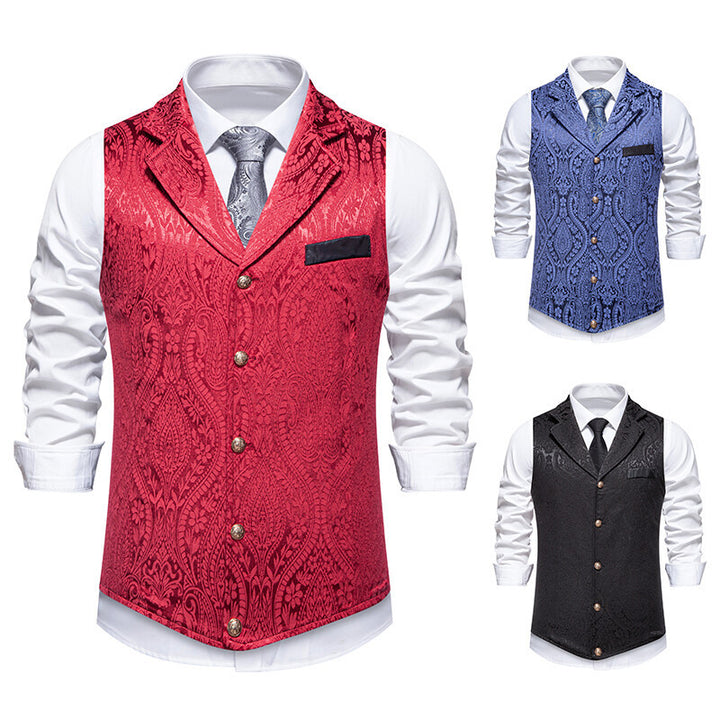 Herrer elegante brokade formel vest Stilla