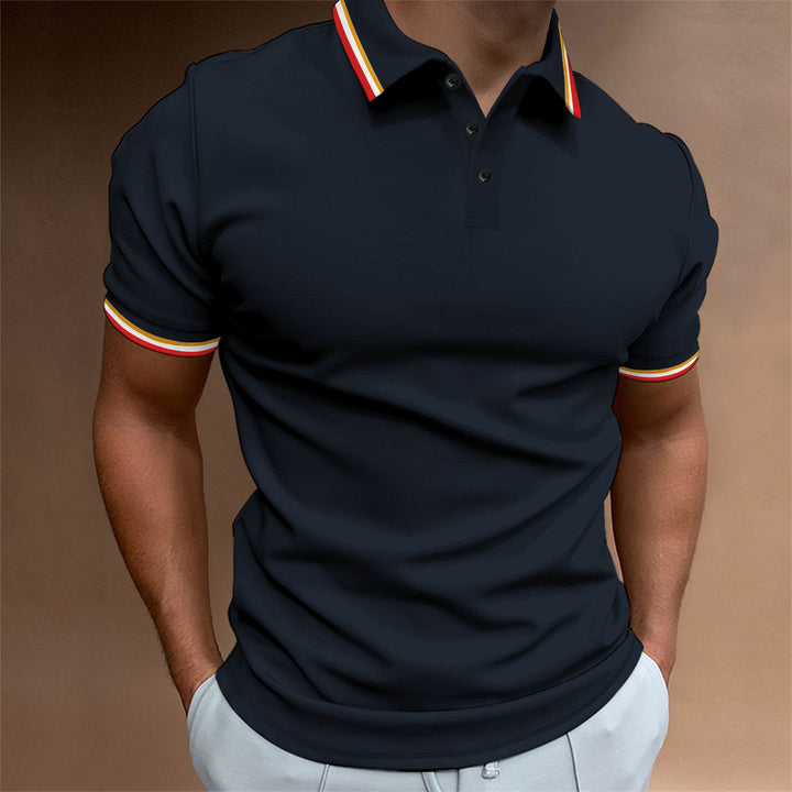 Herrer sporty polo skjorte med kontrastfarvede ærmeafslutninger Stilla