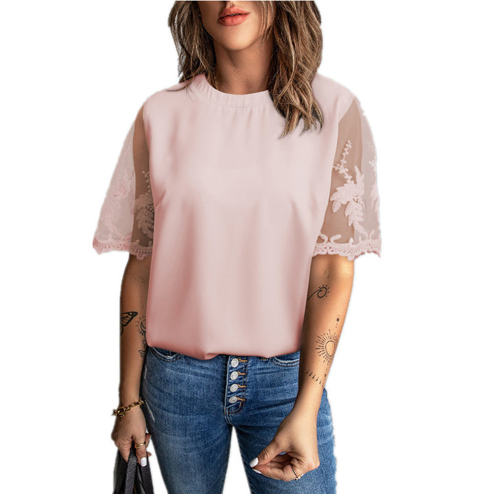 Dame Elegant T-shirt med stilfulde spidsærmer Stilla