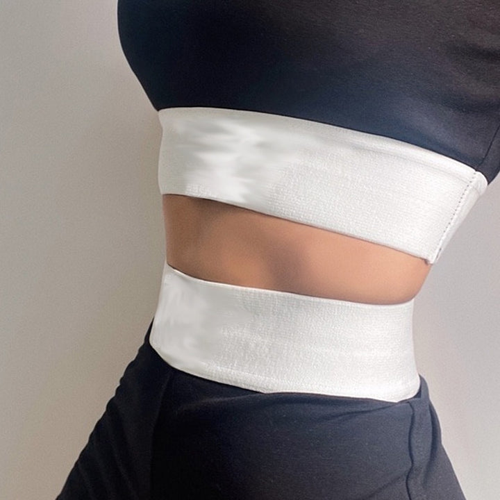 Femme Athletic Crop Top og High-Waisted Shorts Sæt Stilla