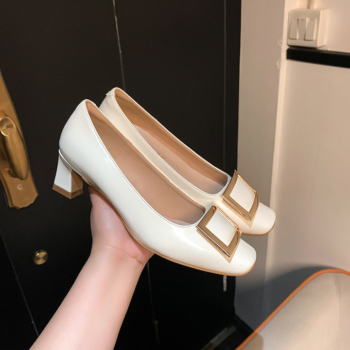 Dame Elegante Pumps med moderne spænde og komfortabel blokhælhæl Stilla