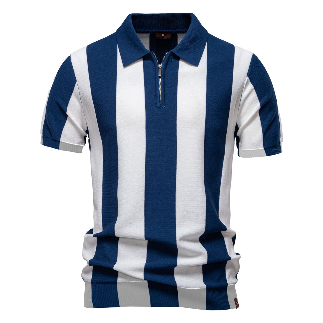 Herre kortærmet polo-shirt med trendy striber Stilla