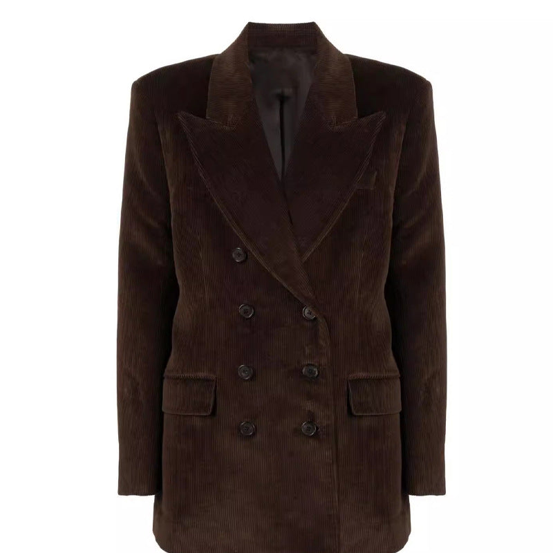 Dame Oversized Dobbeltradet Blazer med hyggelig skæring og elegante detaljer Stilla