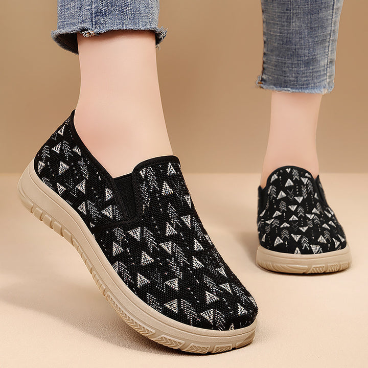 Femme Slip-On Fritid Sneakers med geometrisk mønster og komfort sål Stilla