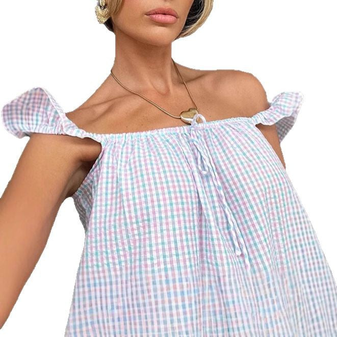 Dame fritidskjole med off-shoulder-udskæring Stilla
