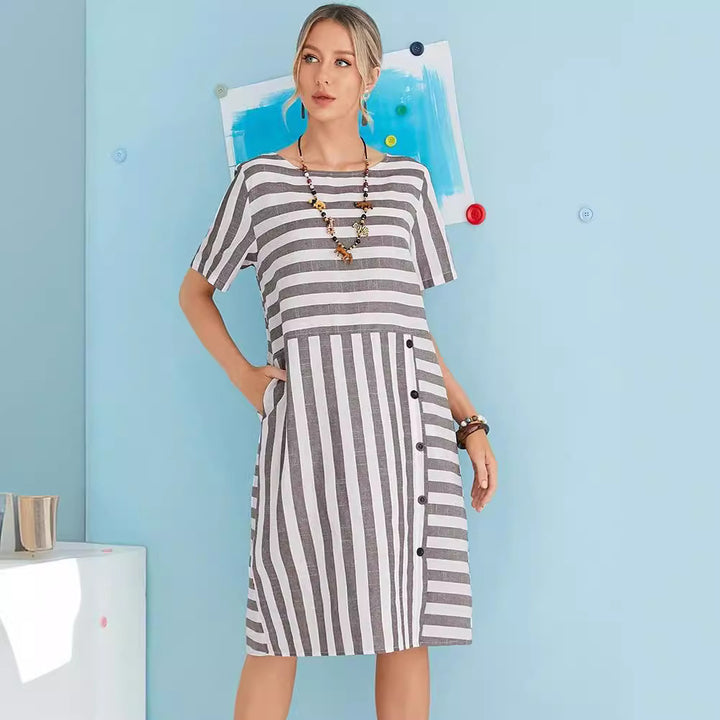 Dame Casual Kjole i afslappet stribedesign Stilla