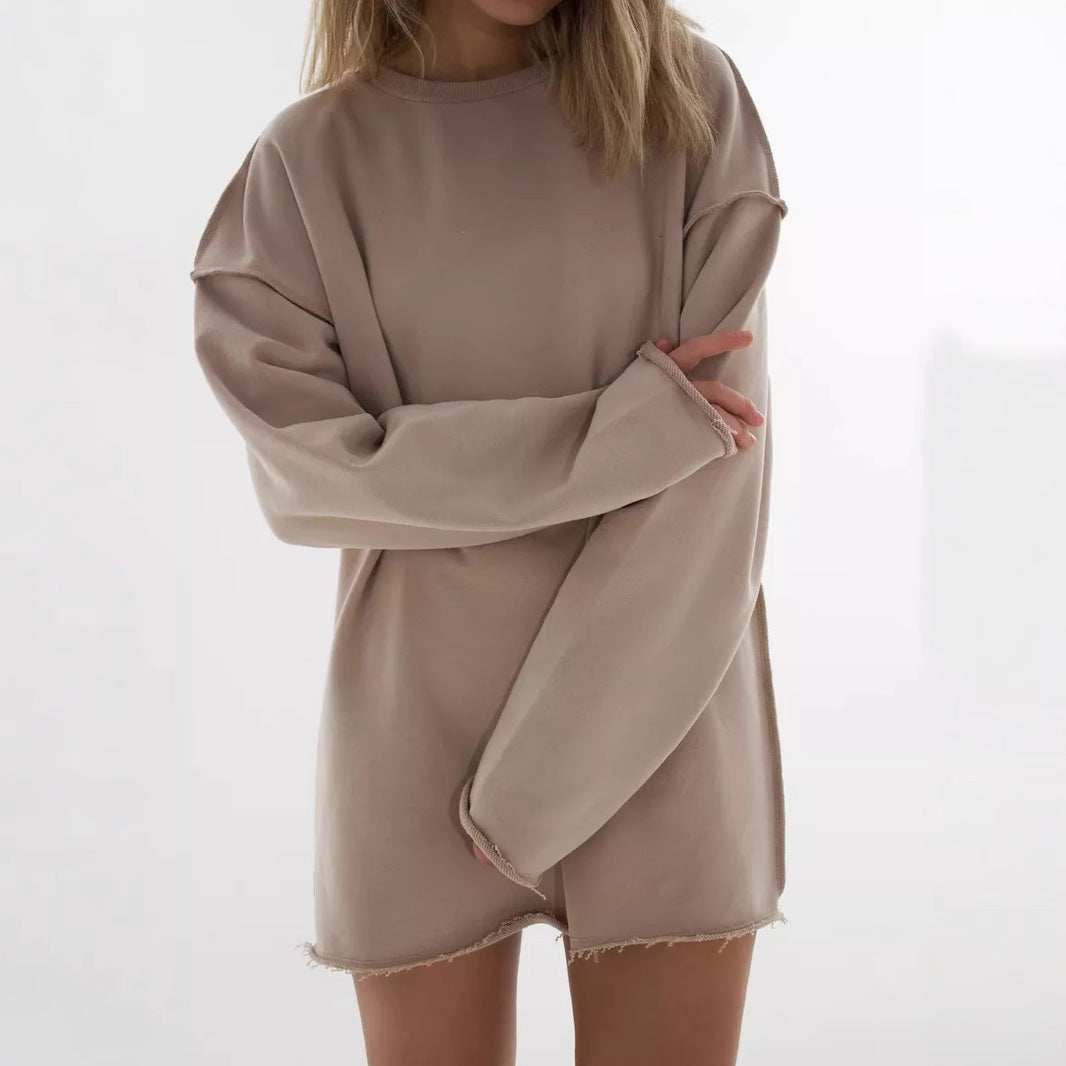 Kvinders afslappede oversized sweater med bred pasform og struktureret stof Skovae
