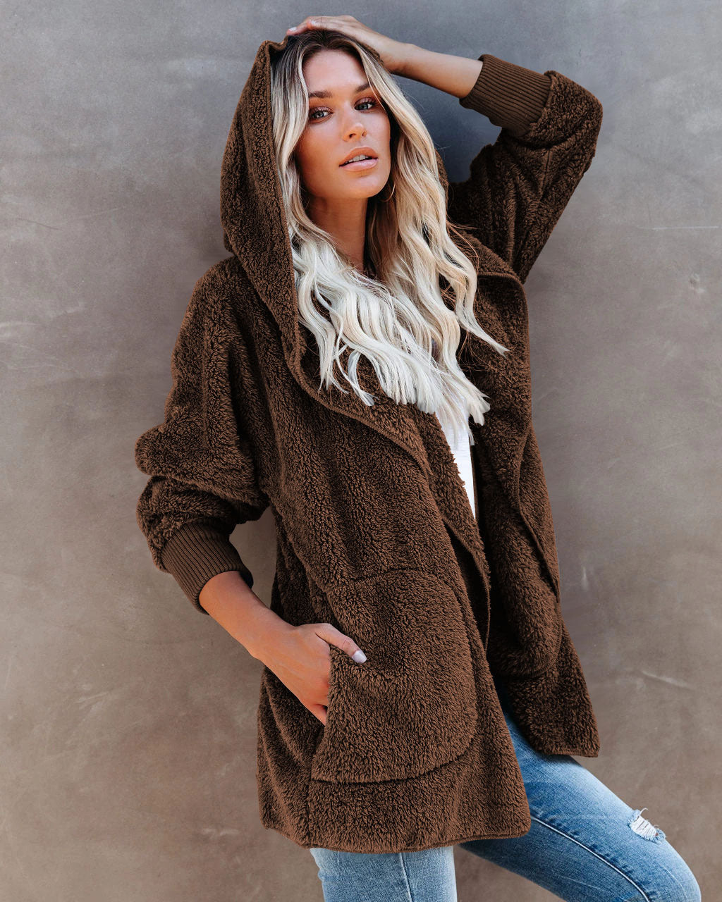 Dame hyggelig fleece-frakke Stilla