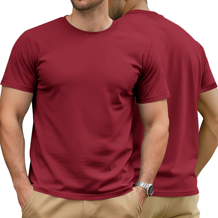Herren nan Basic Kortærmet T-shirt lavet af kvalitets bomuldsblanding med rund halsudskæring, flade syninger og Regular Fit Skovae