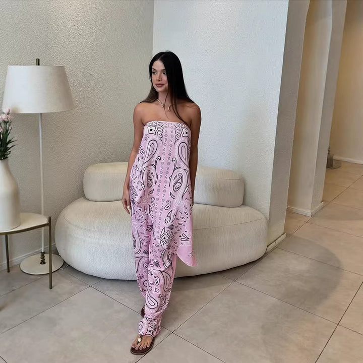 Damer afslappet jumpsuit med løs pasform og stilmønster Skovae