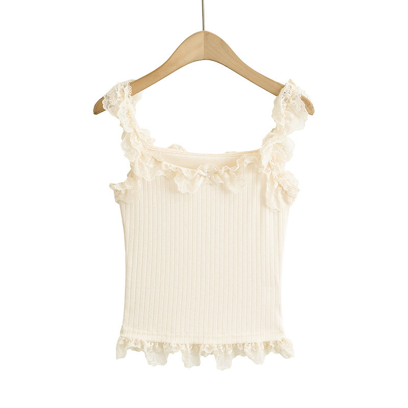 Dame ruffled skjorte med feminin struktur og elastisk bomuldsblanding Stilla